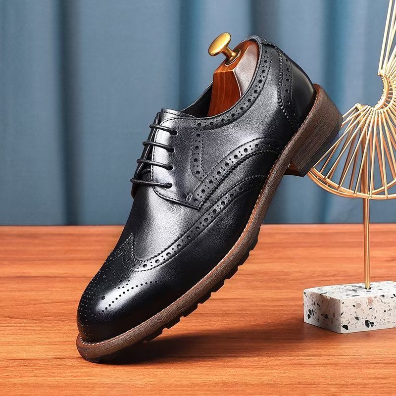 Sapatos Formais Masculinos Brogues Requintados - Preto