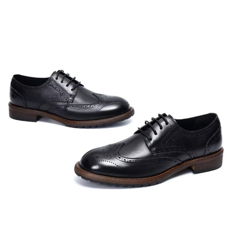 Sapatos Formais Masculinos Brogues Requintados - Preto