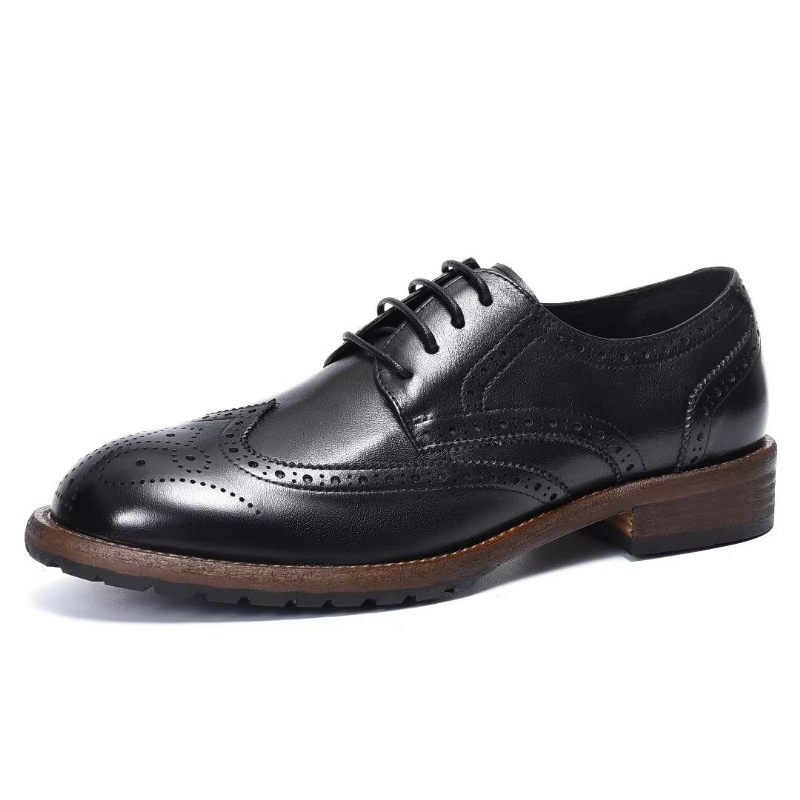 Sapatos Formais Masculinos Brogues Requintados - Preto