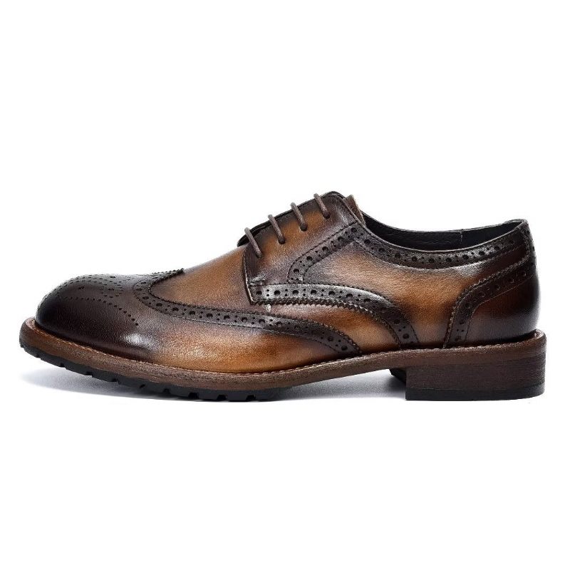 Sapatos Formais Masculinos Brogues Requintados - Café