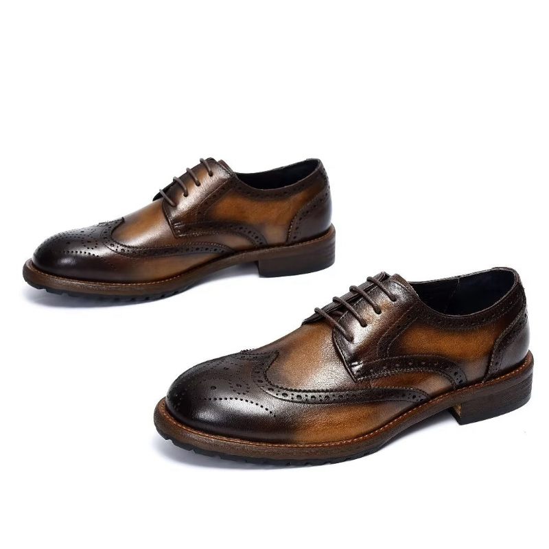 Sapatos Formais Masculinos Brogues Requintados - Café