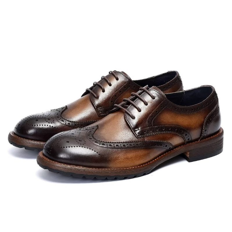 Sapatos Formais Masculinos Brogues Requintados - Café