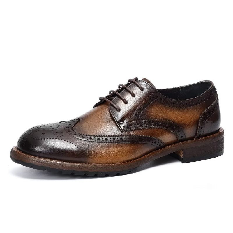 Sapatos Formais Masculinos Brogues Requintados - Café