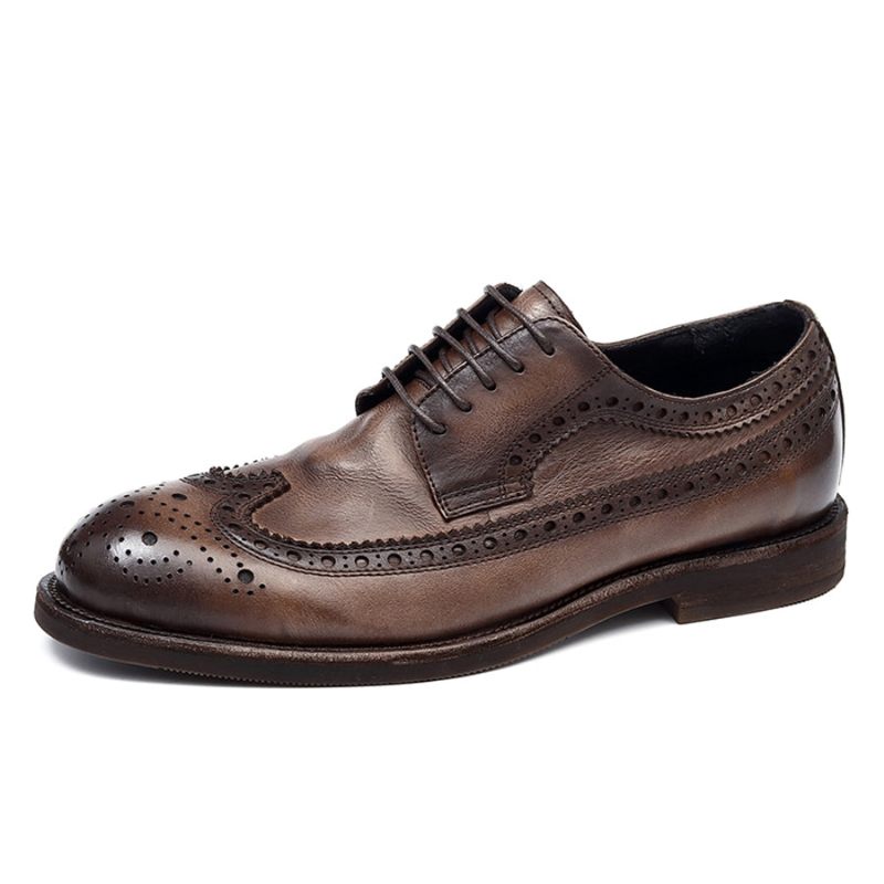 Sapatos Formais Masculinos Brogues Sociais Casamento - Preto Cinza