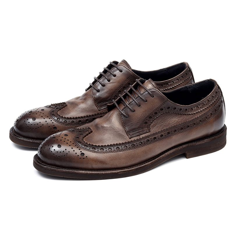 Sapatos Formais Masculinos Brogues Sociais Casamento - Preto Cinza