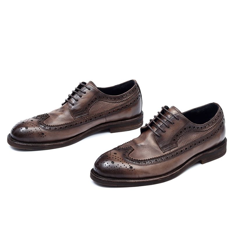 Sapatos Formais Masculinos Brogues Sociais Casamento - Preto Cinza