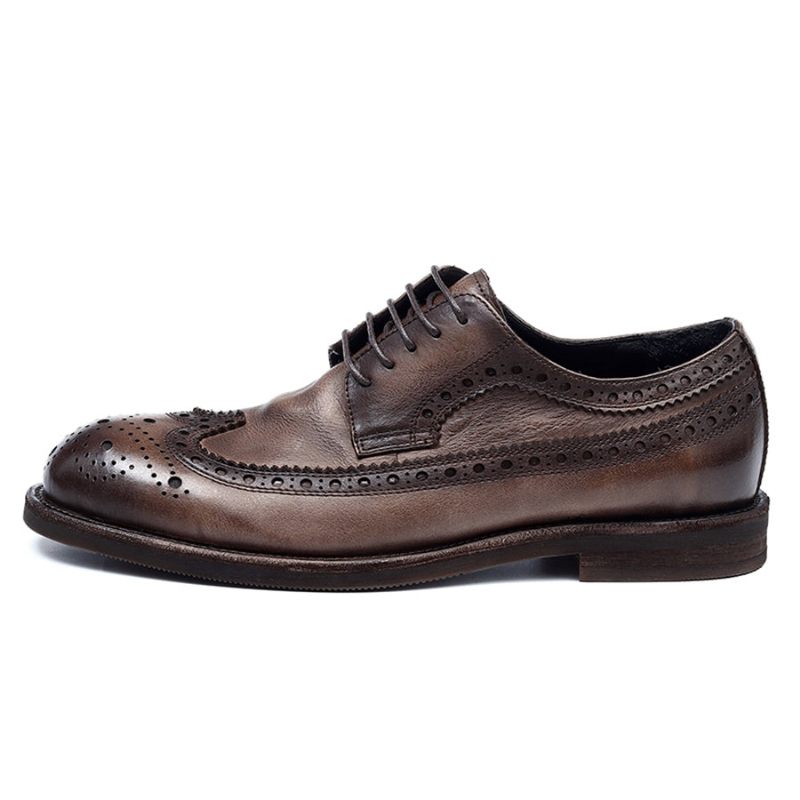 Sapatos Formais Masculinos Brogues Sociais Casamento - Preto Cinza