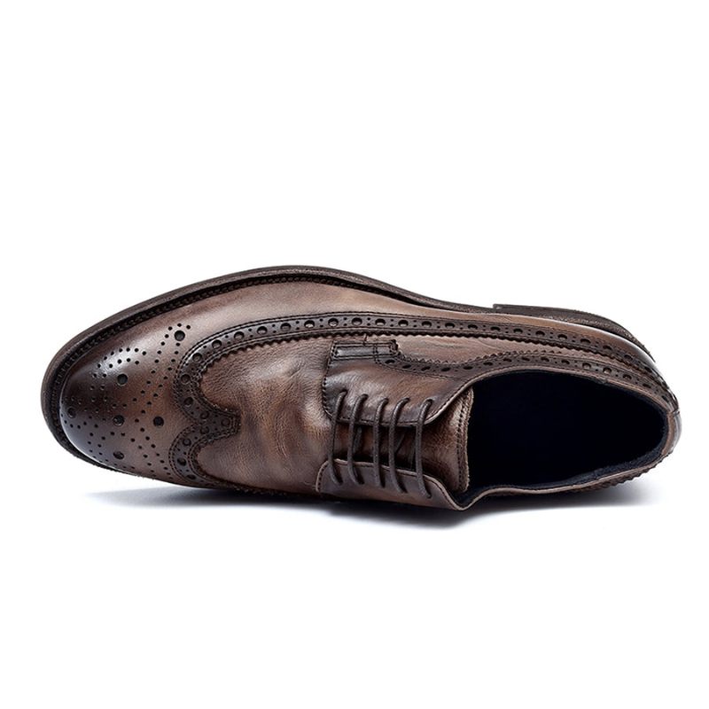 Sapatos Formais Masculinos Brogues Sociais Casamento - Preto Cinza