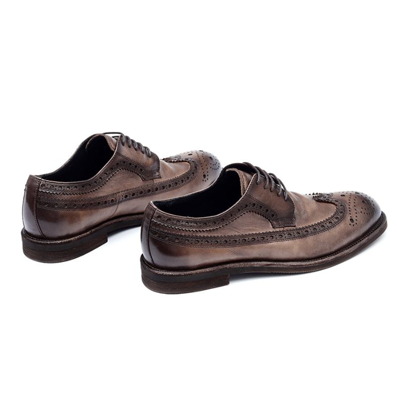 Sapatos Formais Masculinos Brogues Sociais Casamento - Preto Cinza