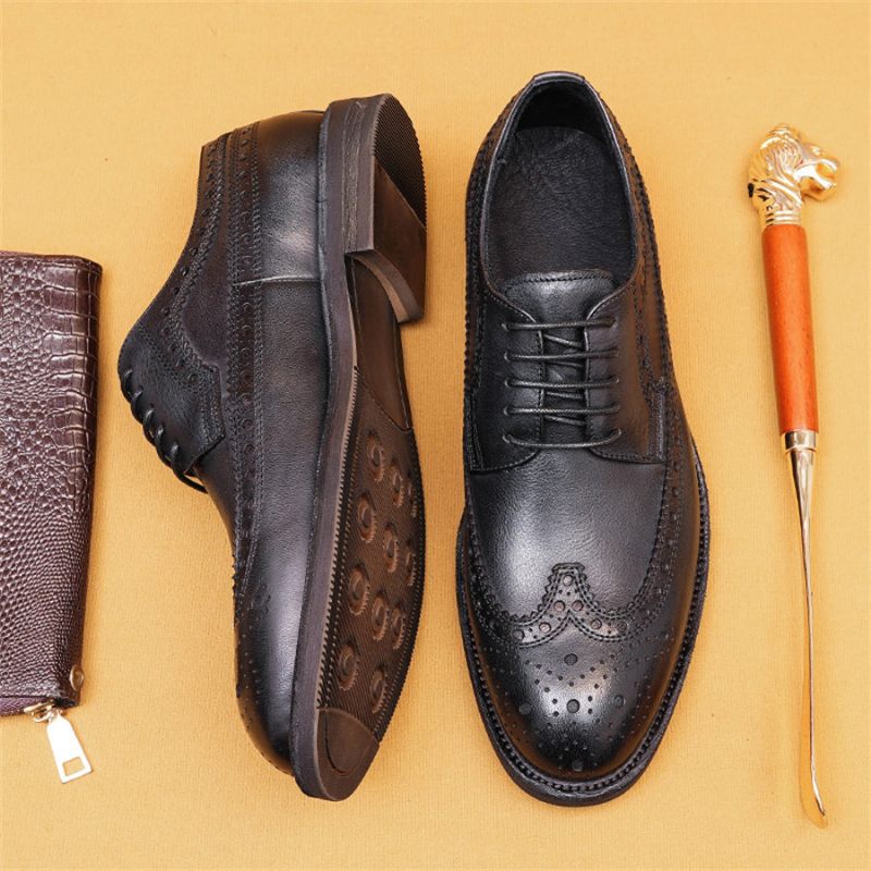 Sapatos Formais Masculinos Brogues Sociais Casamento - Preto