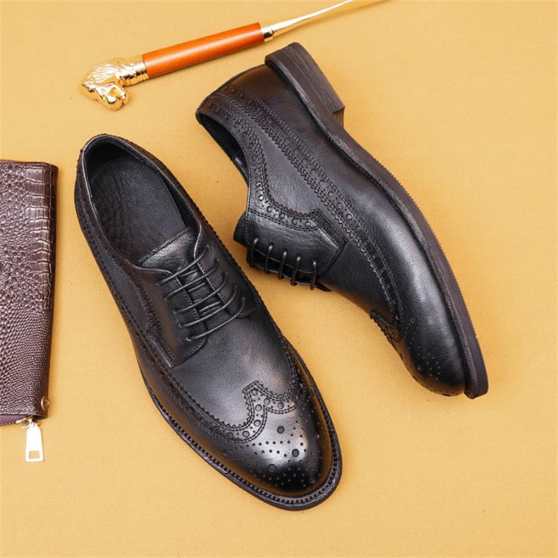 Sapatos Formais Masculinos Brogues Sociais Casamento - Preto