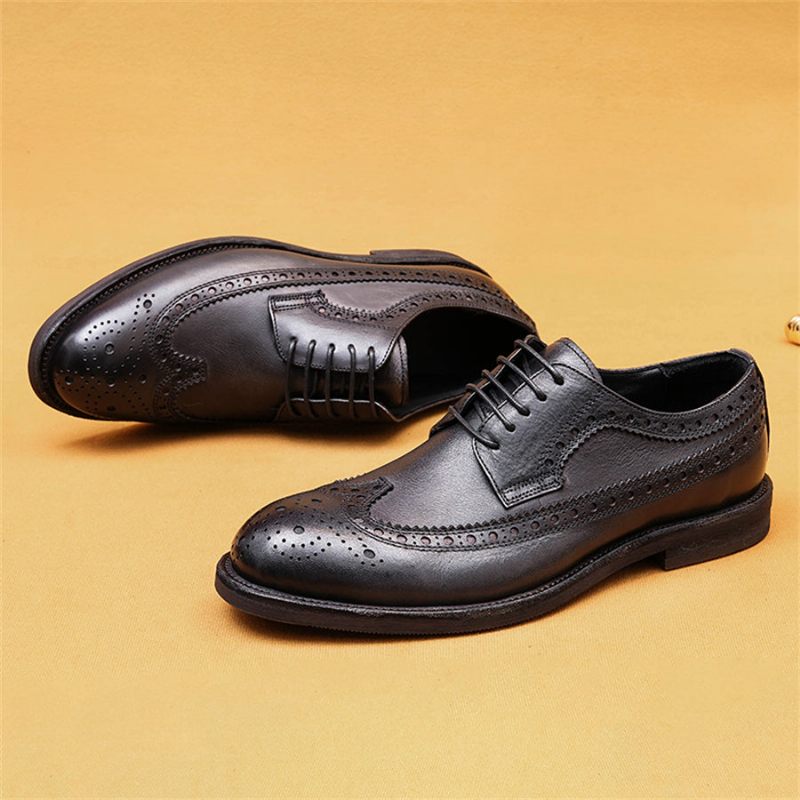 Sapatos Formais Masculinos Brogues Sociais Casamento - Preto