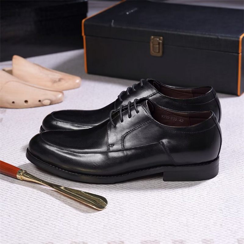 Sapatos Formais Masculinos Calçados Com Cordões E Charme Contemporâneo - Preto