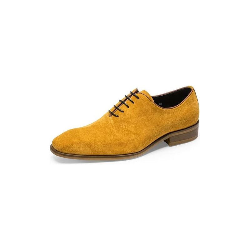 Sapatos Formais Masculinos Camurça Elegância Sociais Oxford - Amarelo