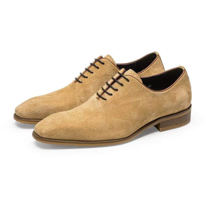 Sapatos Formais Masculinos Camurça Elegância Sociais Oxford - Bege