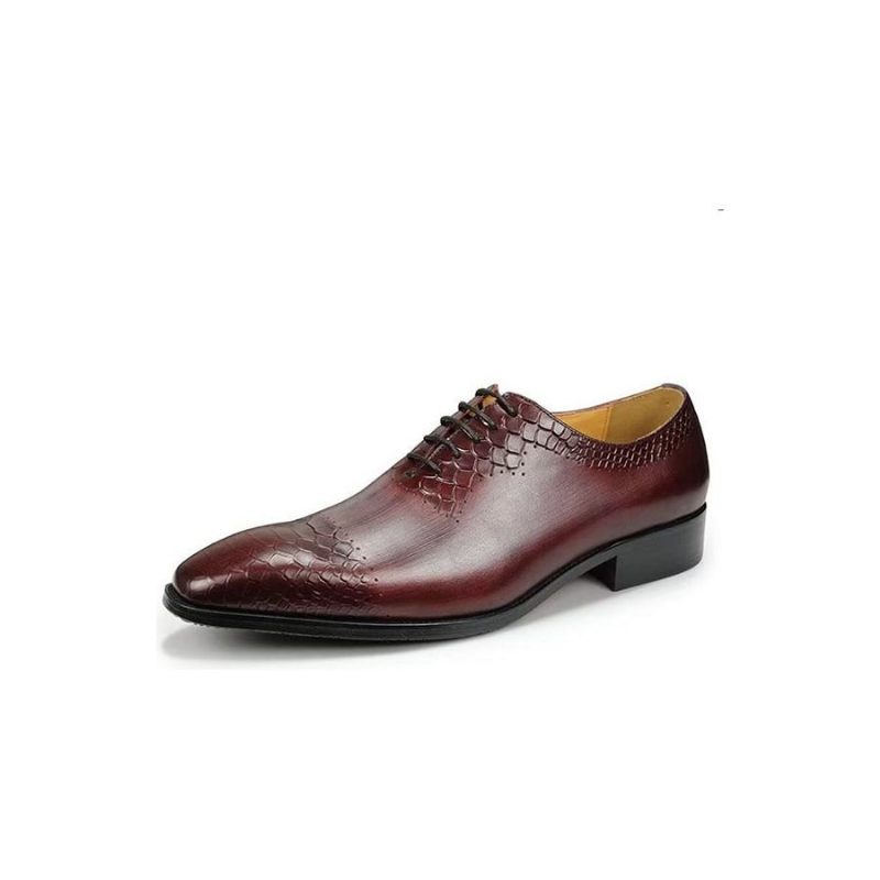 Sapatos Formais Masculinos Casamento Chiques Couro Brogue - Vermelho