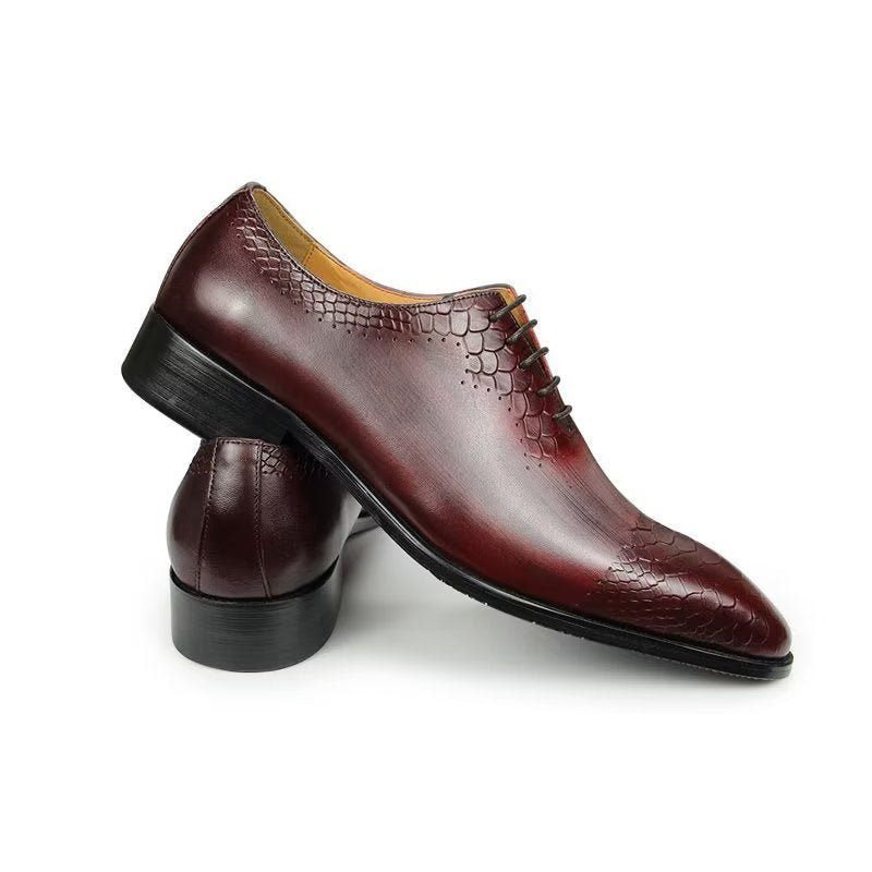 Sapatos Formais Masculinos Casamento Chiques Couro Brogue - Vermelho