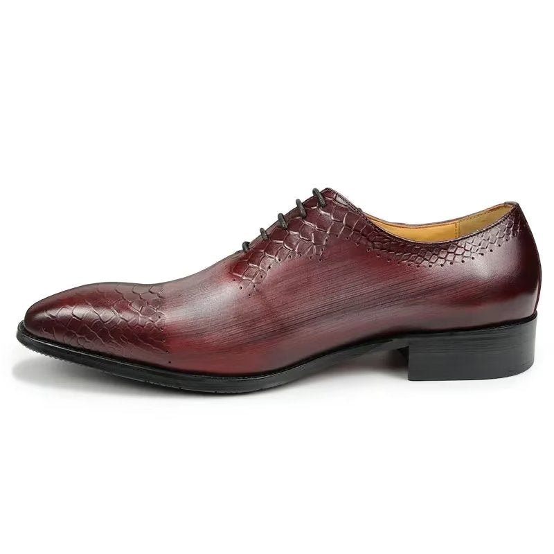 Sapatos Formais Masculinos Casamento Chiques Couro Brogue - Vermelho