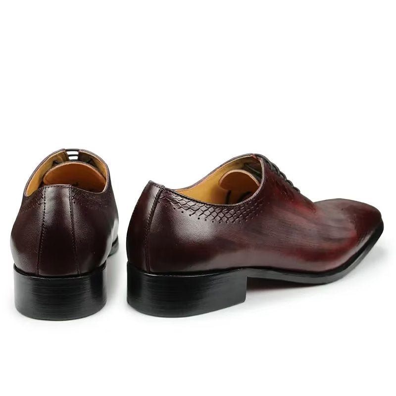 Sapatos Formais Masculinos Casamento Chiques Couro Brogue - Vermelho