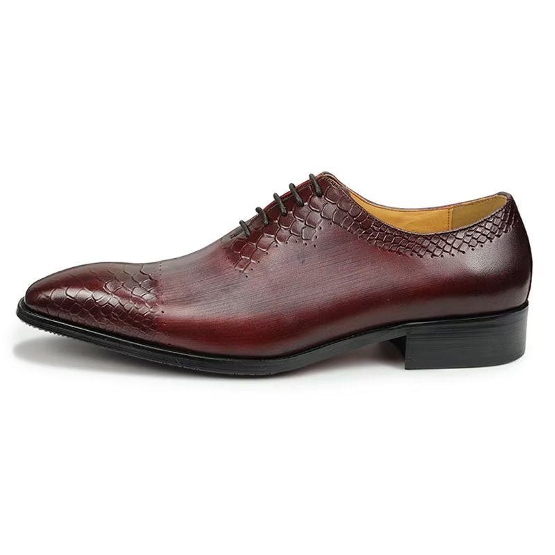 Sapatos Formais Masculinos Casamento Chiques Couro Brogue - Vermelho