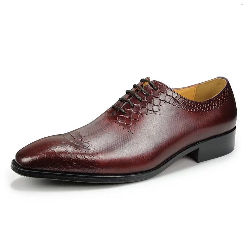 Sapatos Formais Masculinos Casamento Chiques Couro Brogue - Vermelho