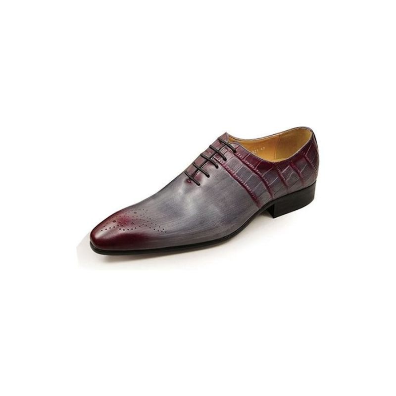 Sapatos Formais Masculinos Casamento Chiques Couro Brogue - Vermelho