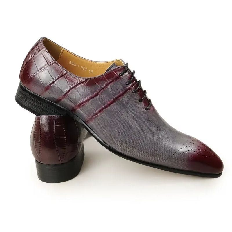 Sapatos Formais Masculinos Casamento Chiques Couro Brogue - Vermelho