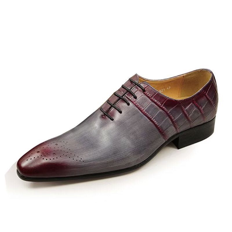 Sapatos Formais Masculinos Casamento Chiques Couro Brogue - Vermelho