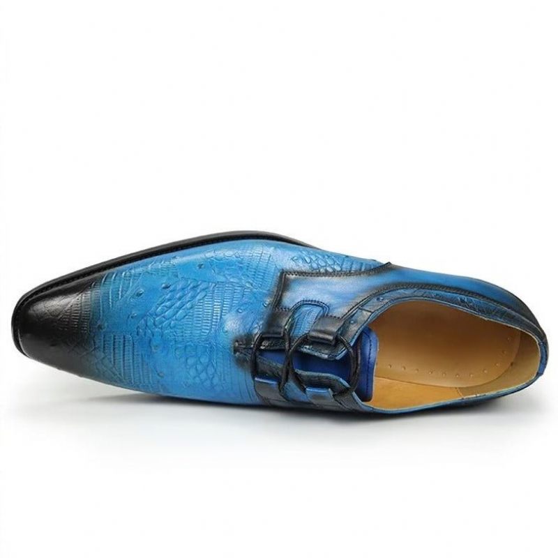 Sapatos Formais Masculinos Casamento Com Cordões Personalizados - Azul