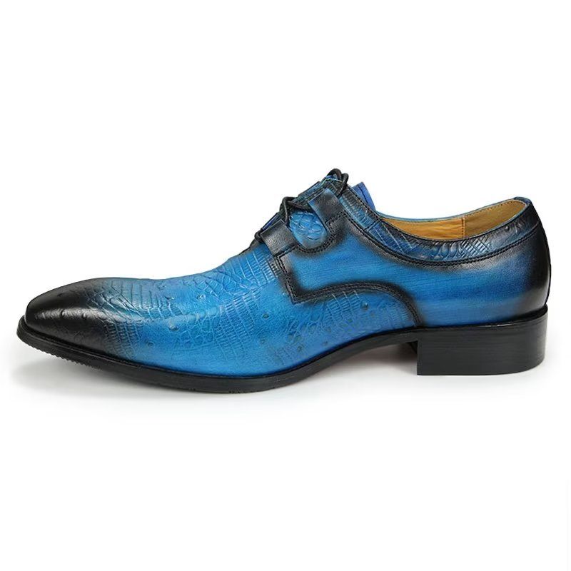 Sapatos Formais Masculinos Casamento Com Cordões Personalizados - Azul