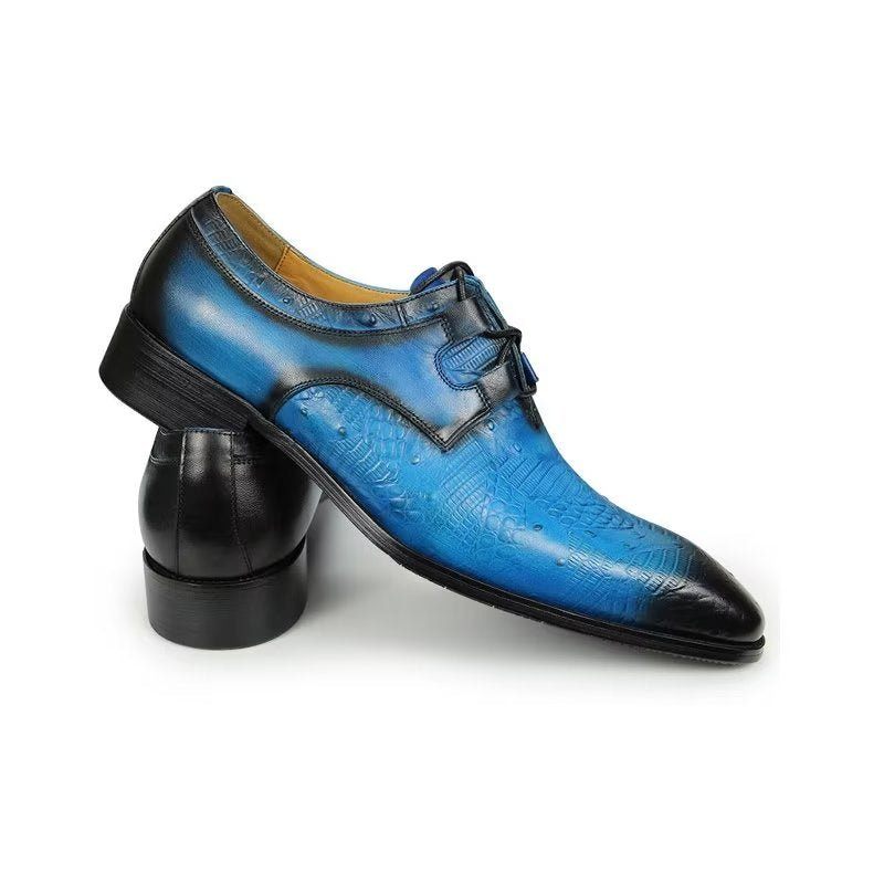 Sapatos Formais Masculinos Casamento Com Cordões Personalizados - Azul