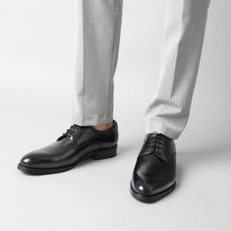 Sapatos Formais Masculinos Casamento Luxo Couro Exótico Apontou Oxfords - Preto