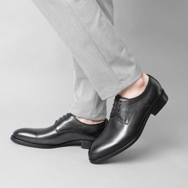 Sapatos Formais Masculinos Casamento Luxo Couro Exótico Apontou Oxfords - Preto