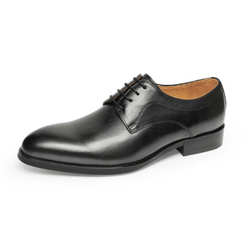 Sapatos Formais Masculinos Casamento Luxo Couro Exótico Apontou Oxfords - Preto