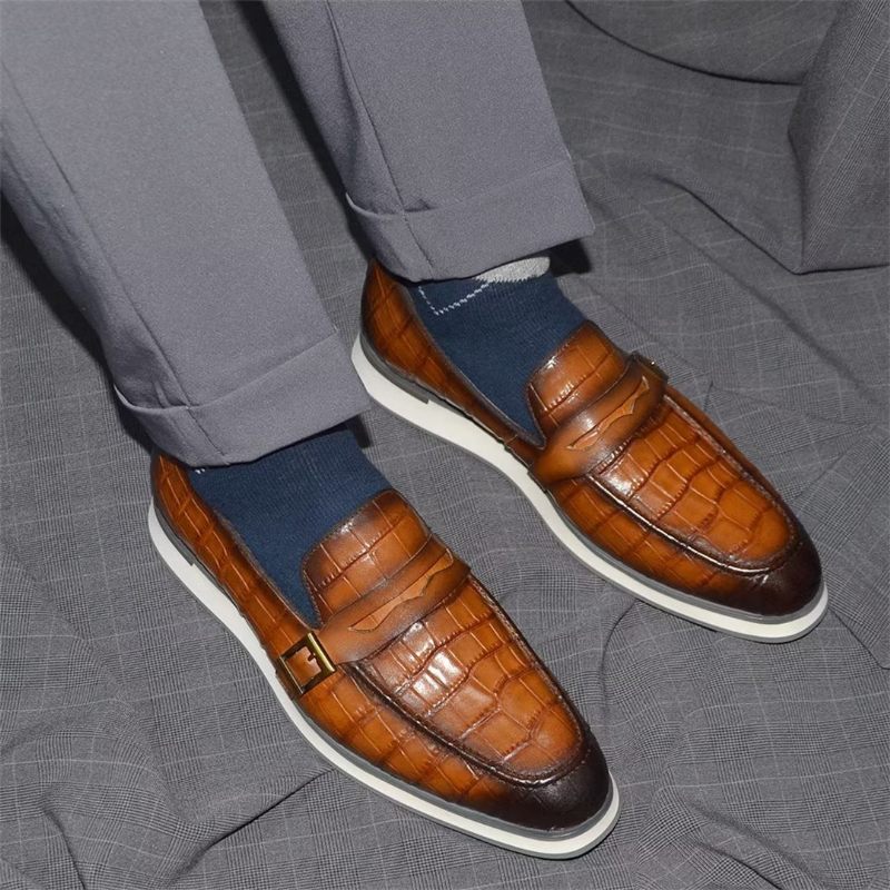 Sapatos Formais Masculinos Casuais E Chiques Com Cordões - Marrom