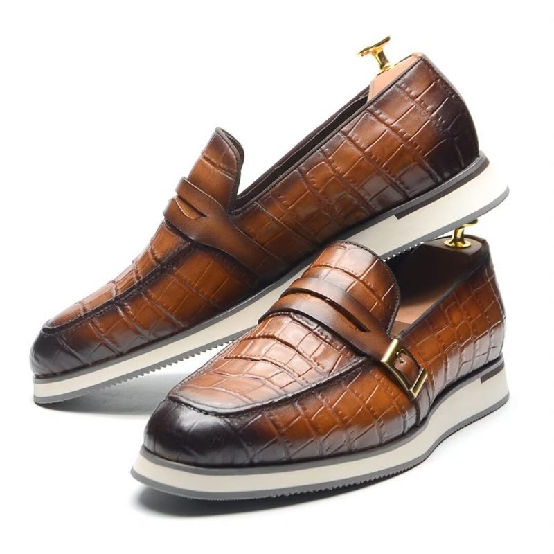 Sapatos Formais Masculinos Casuais E Chiques Com Cordões - Marrom