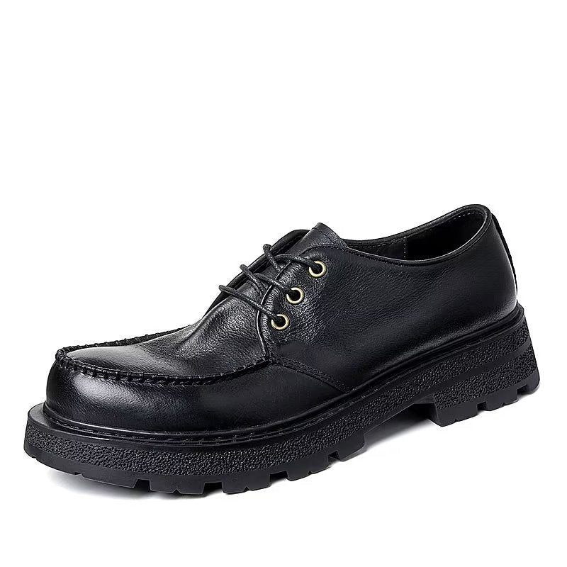 Sapatos Formais Masculinos Chic Leatherlux Lace-up Sociais - Preto