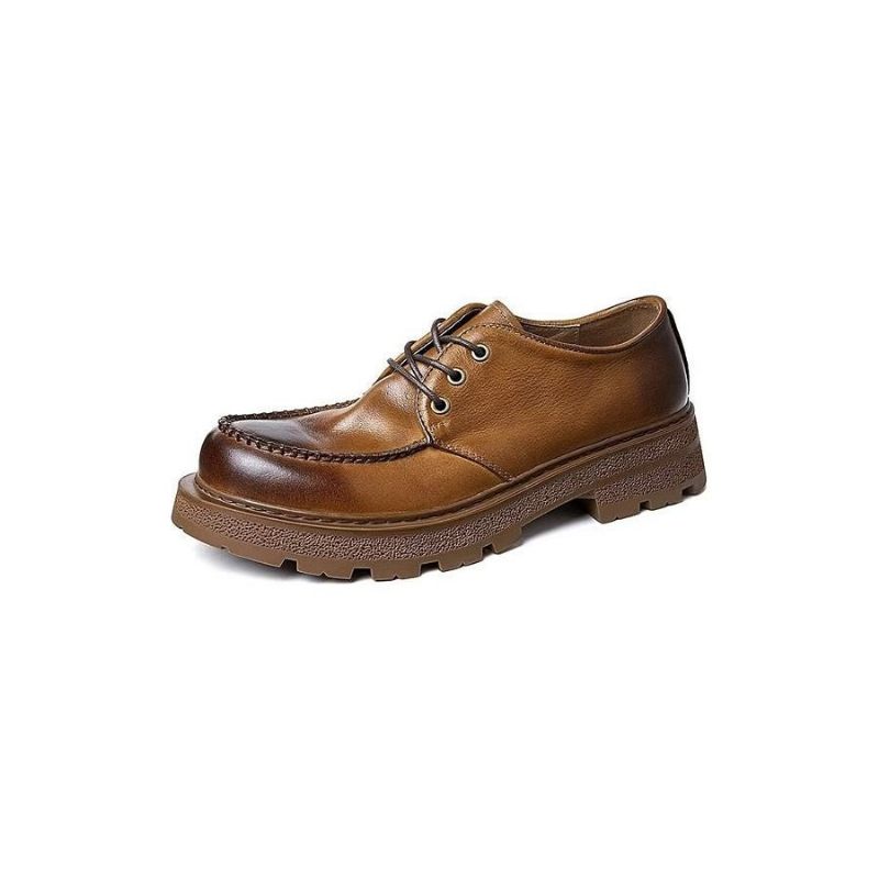 Sapatos Formais Masculinos Chic Leatherlux Lace-up Sociais - Café