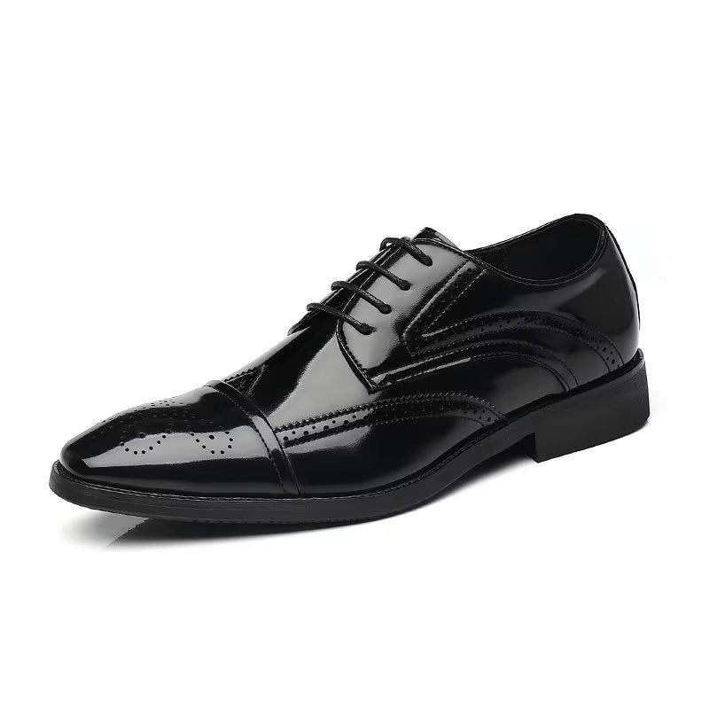 Sapatos Formais Masculinos Chiques Bico Fino Derby - Preto