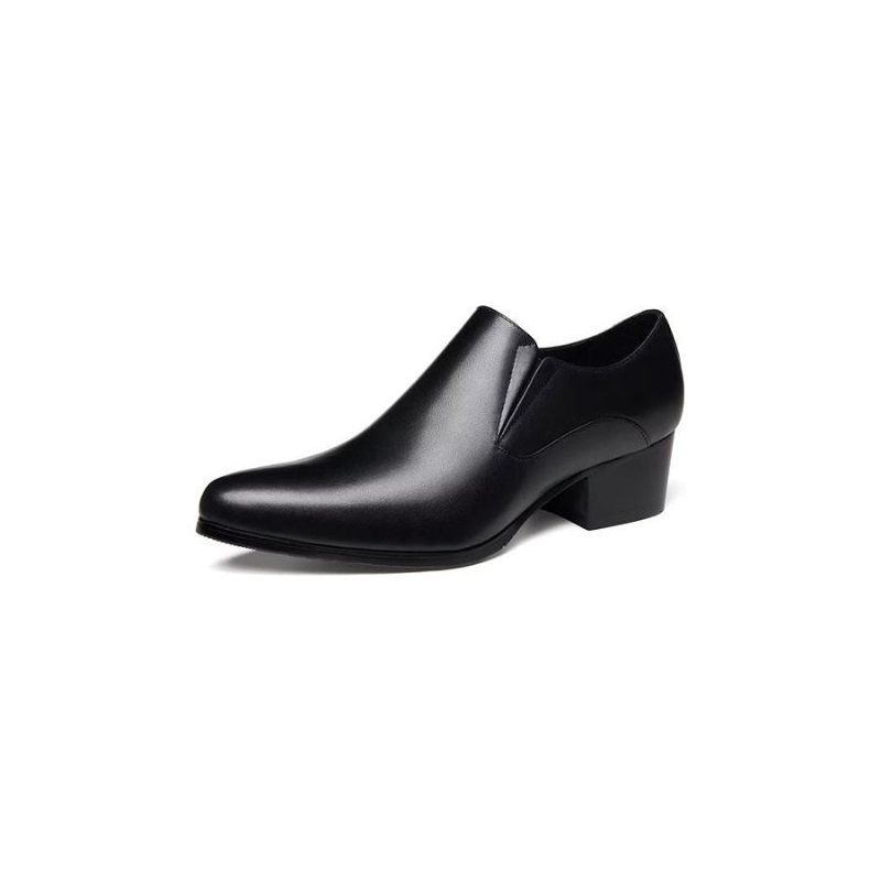 Sapatos Formais Masculinos Chiques Com Bico Fino E Slip-on - Preto