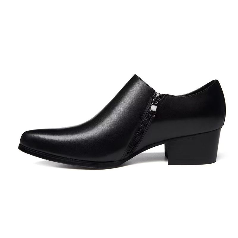 Sapatos Formais Masculinos Chiques Com Bico Fino E Slip-on - Preto