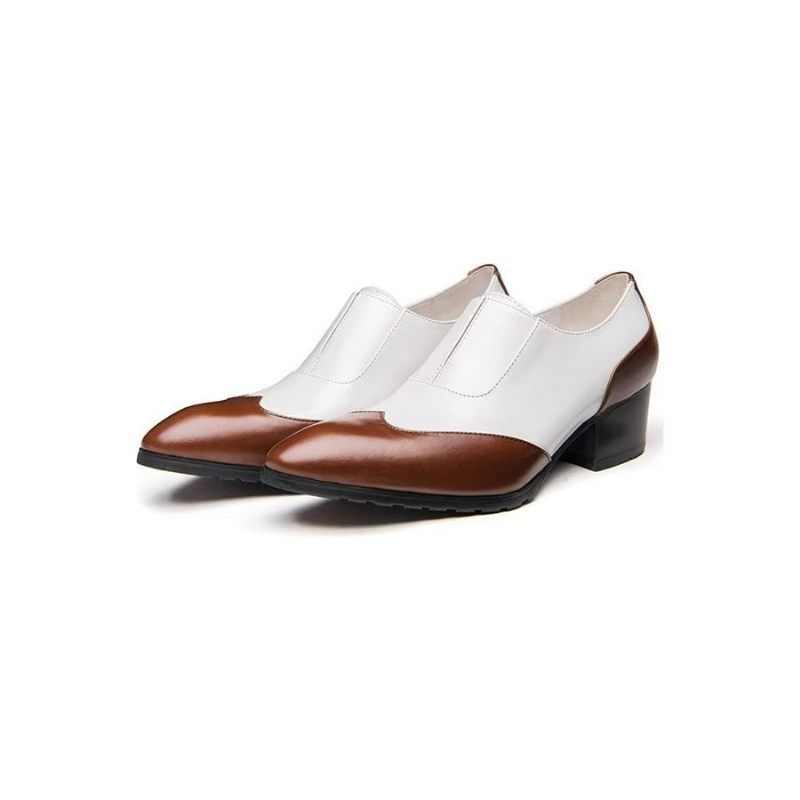 Sapatos Formais Masculinos Chiques Com Bico Fino E Slip-on - Branco