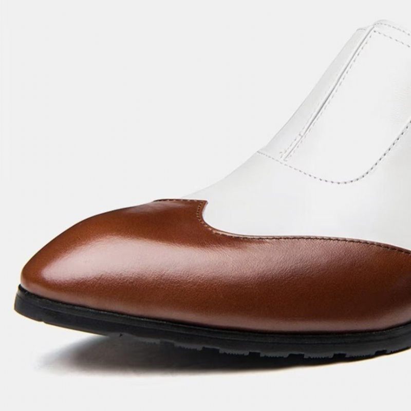 Sapatos Formais Masculinos Chiques Com Bico Fino E Slip-on - Branco