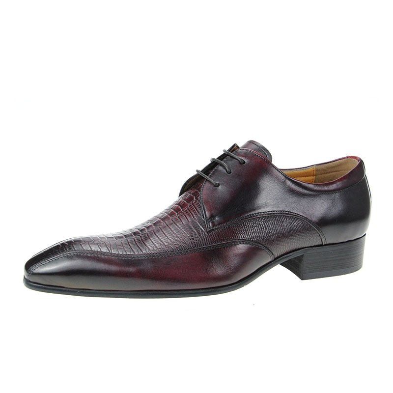 Sapatos Formais Masculinos Chiques Croctex Bico Fino Derby Sociais - Vermelho