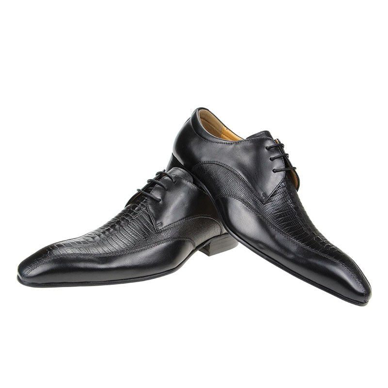 Sapatos Formais Masculinos Chiques Croctex Bico Fino Derby Sociais - Preto