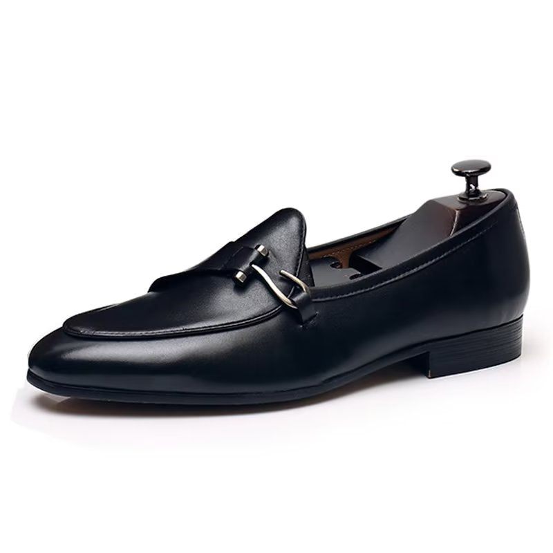 Sapatos Formais Masculinos Classic Brogue Slip-ons - Preto