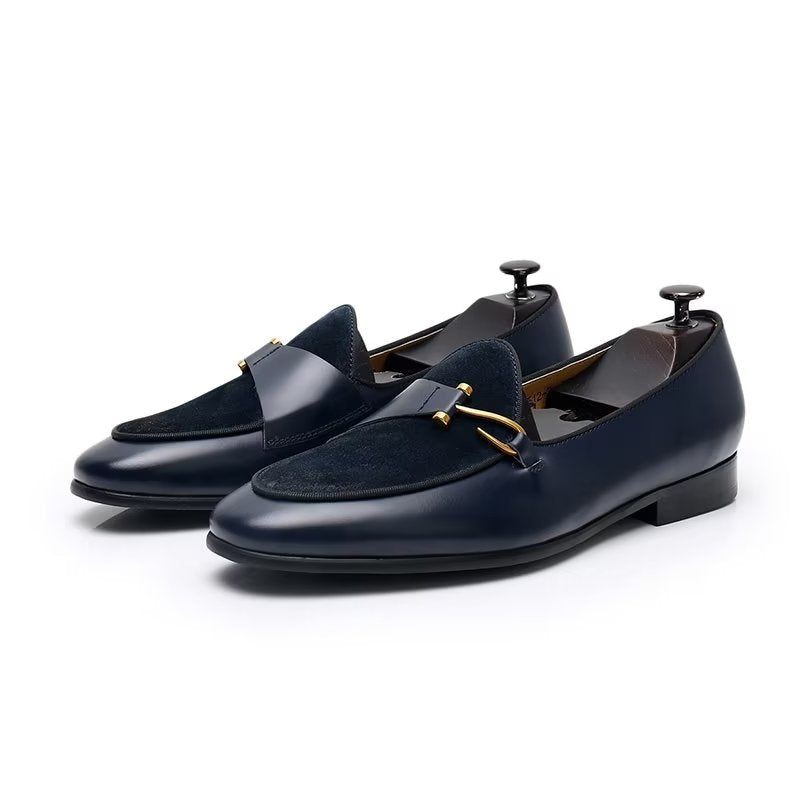 Sapatos Formais Masculinos Classic Brogue Slip-ons - Preto