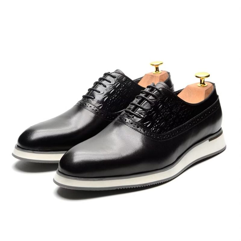 Sapatos Formais Masculinos Clássicos Com Cadarço E Elegância - Preto