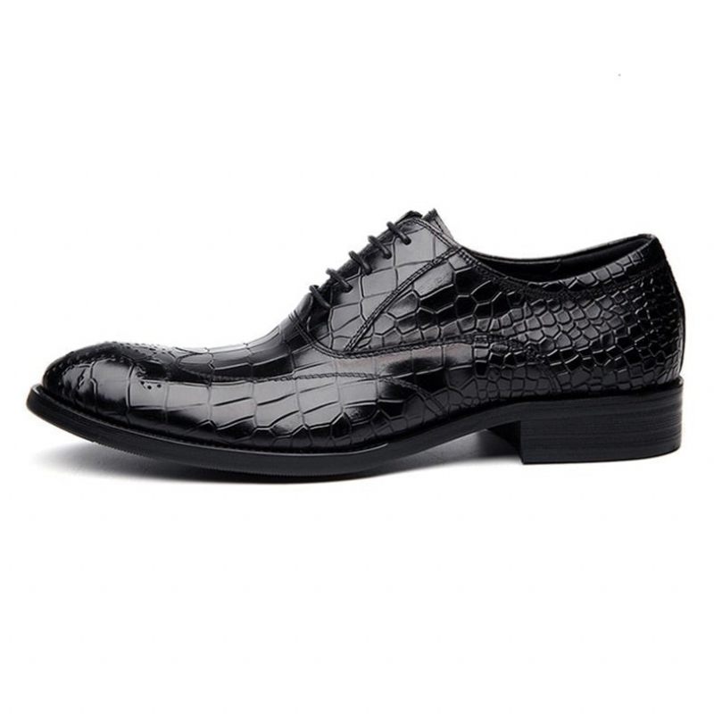 Sapatos Formais Masculinos Clássicos Com Cadarço Oxford - Preto