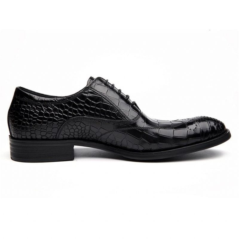 Sapatos Formais Masculinos Clássicos Com Cadarço Oxford - Preto